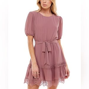 Speechless Juniors Midi Dress with Tie Waist